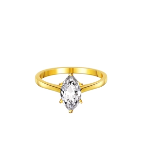 Elegant s925 silver marquise cut moissanite criss cross ring with gold finish for women