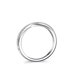 Elegant S925 sterling silver cross ring with pavé-set moissanite stones on white background