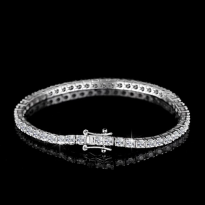 925 Sterling Silver Moissanite Tennis Chain Necklace For Men Women Hip Hop Round Inlaid Moissanite Tennis Bracelet Jewelry With GRA Certificate