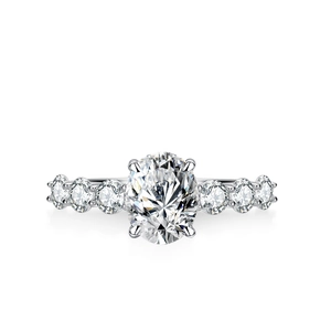 Luxurious 925 Sterling Silver Moissanite Ring For Women Oval Cut Sparking Inlaid Engagement Wedding Ring With GRA Certificate Jewelry