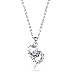 S925 Sterlingsilber Moissanit Halskette Für Damen 1 Karat Herzanhänger Choker Mit GRA Zertifikat Luxus Schmuck Geschenk