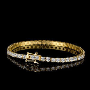 Bracelet de Tennis en Argent Sterling 925 Moissanite 2.5mm Couleur D Unisexe Hip Hop Bijoux Scintillants Cadeau Or Rose