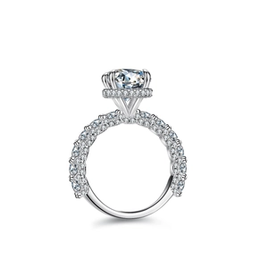 925 Sterling Silver Moissanite Ring For Women Round Brilliant Cut Solitaire Luxury Wedding Engagement Finger Ring With Certificate