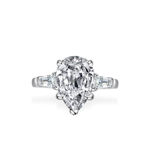 925 Sterling Silver Moissanite Ring For Women Pear Cut Water Drop Engagement Ring Luxurious Inlaid Large Moissanite Jewelry Gift