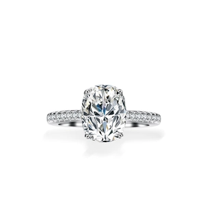 Luxury S925 silver ring featuring a 2ct oval-cut moissanite stone in four-prong setting