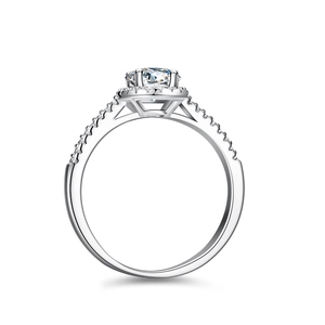 Classic oval cut moissanite halo ring in S925 sterling silver for women engagement