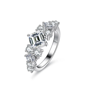Luxury 925 Sterling Silver Princess Cut Moissanite Ring For Women Sparkling D Color Engagement Wedding Anniversary Jewelry Gift With GRA Certificate