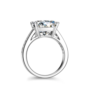 Luxus 5ct Moissanit Ring in S925 Sterlingsilber mit Radiant-Schliff und Pavé-Band