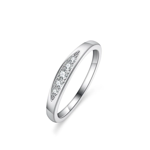 925 Sterling Silver Moissanite Ring For Women Luxury Straight Row Five Star Inlaid Sparkling Finger Ring Wedding Jewelry