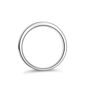 Polished 925 sterling silver moissanite ring with a five-star row setting design