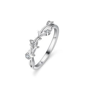 Dainty 925 Sterling Silver Moissanite Ring For Women Branch Vine Twig Design Inlaid Gemstone Jewelry Finger Ring With GRA Certificate