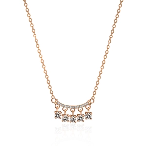 925 Sterling Silver Moissanite Bell Tassel Pendant Necklace For Women Rose Gold Chinese Style Minimalist Jewelry Gift