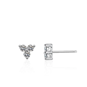 925 Sterling Silver Moissanite Clover Stud Earrings For Women Minimalist Elegant Wedding Jewelry With GRA Certificate Gift