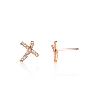 925 Sterling Silver Moissanite Stud Earrings For Women Minimalist Cross X-Shaped Pave Moissanite Wedding Jewelry Gift