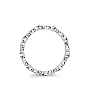 Polished S925 silver moissanite ring with minimalist geometric branch pattern design