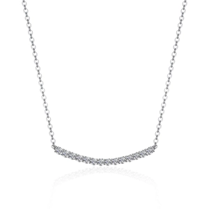 Elegante S925 Sterlingsilber Lächeln Halskette mit funkelndem Moissanit Anhänger