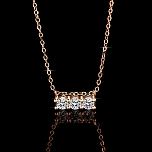 Collana con Pendente Moissanite a File Dritta con Fiocco in Argento Sterling 925 per Donna Eleganti Gioielli Moissanite con Certificato GRA