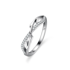 S925 Sterling Silver Moissanite Ring For Women Branch Asymmetric Pave Band Wedding Engagement Anniversary Jewelry Ring