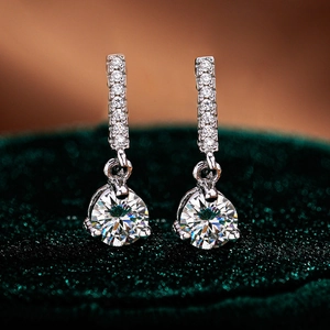 925 Sterling Silver Moissanite Drop Earrings For Women Men Hip Hop Round Pave Inlaid Tassel Dangle Earrings Luxurious Jewelry Gift