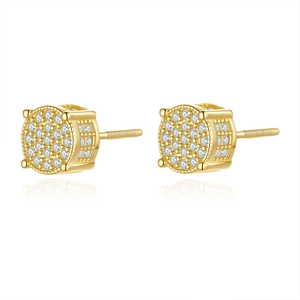 Paire de boucles d'oreilles pavées en argent 925 moissanite avec fermoir à vis sûr