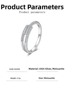 Detailed specifications of S925 sterling silver moissanite ring with product dimensions