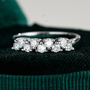 S925 Sterling Silver Moissanite Asymmetric Row Ring For Women Hip Hop Minimalist Crown Geometric Sparkly Jewelry Finger Ring Gift