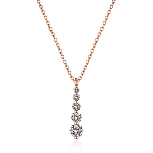 Collier Pendentif Moissanite en Argent Sterling S925 pour Femmes Élégante Chaîne de Clavicule à Cinq Pierres Dégradé Bijoux Avec Certificat GRA