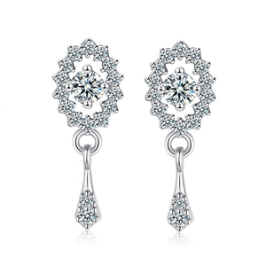 Boucles d'oreilles Evil Eye en argent 925 Moissanite avec pendentifs gouttes et zircons