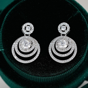 Boucles d'Oreilles Clous Moissanite en Argent Sterling 925 Hip Hop Rondes Circulaires Bijoux de Mode pour Hommes Et Femmes Avec Certificat GRA