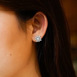 Hip hop 925 sterling silver star-shaped stud earring with D color Moissanite for unisex