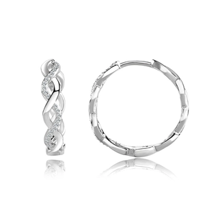 Orecchini a Cerchio in Argento Sterling 925 Con Moissanite Per Donna Pave Geometrico Intrecciato Gioielli di Moda Regalo Certificato GRA