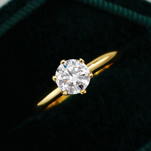 Bague Classique à 6 Griffes en Argent Sterling 925 pour Femme Moissanite Zirconia Coupe Brillante Ronde Solitaire Mariage