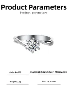 Dettaglio macro di anello in argento S925 con moissanite da 1ct e fascia a treccia