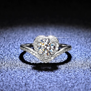 925 Sterling Silver Heart Shape Moissanite Ring For Women Inlaid D Color Moissanite Zirconia Engagement Wedding Luxury Jewelry