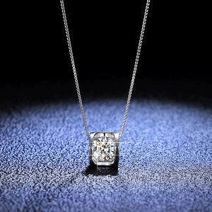 Luxury 925 Sterling Silver Heart Pendant Necklace Moissanite Zirconia Box Chain Minimalist Fashion Jewelry Valentine Gift