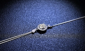 Classic 925 sterling silver moissanite halo pendant necklace with fine box chain