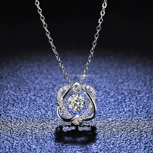925 Sterling Silver Beating Heart Hexagram Pendant Necklace For Women Moissanite Zirconia Simple Fashion Clavicle Chain Jewelry Gift