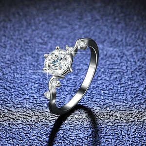 Bague en Argent Sterling 925 Moissanite pour Femme 1 Carat Zirconia Étincelant Vague Alliance Mariage Bijoux Cadeau