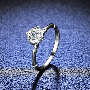 S925 Sterling Silver Bamboo Knot Moissanite Ring For Women 1 Carat D Color Zirconia Sparkling Diamond Adjustable Finger Ring Jewelry