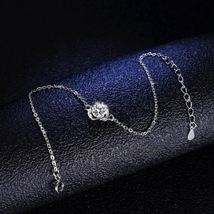 Bracelet trèfle en argent sterling 925 avec moissanite étincelante pour femme