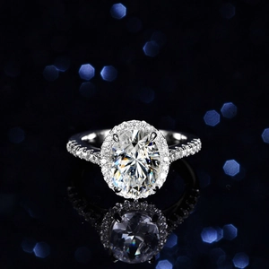 S925 Sterling Silver Oval Halo Ring For Women Luxury Moissanite Zirconia Inlaid Large Stone Engagement Wedding Jewelry