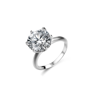 Elegant 5 carat moissanite wedding ring with classic 6-prong S925 silver setting
