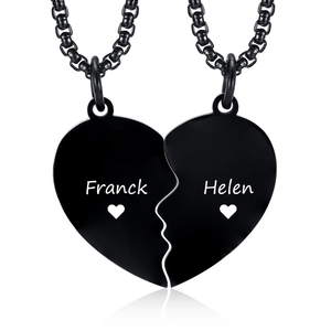 Collane Con Pendente a Puzzle a Cuore in Acciaio Inossidabile per Coppie Gioielli Minimalisti Con Scritte Catena Veneziana Regalo