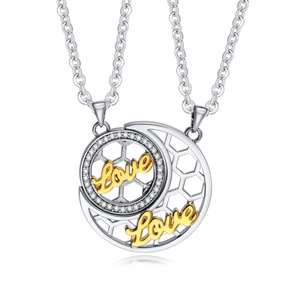 Copper Rhinestone Love Sun Moon Whale Puzzle Pendant Only Without Chain For Couples Romantic Silver Gold Plated Jewelry Gift