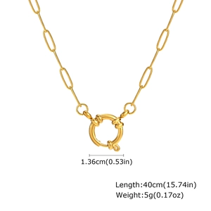 Detailed specs of 18K gold paperclip chain necklace with 40cm length and 5g weight