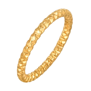 Irregular geometric gold stainless steel ring for women with hammer texture finish