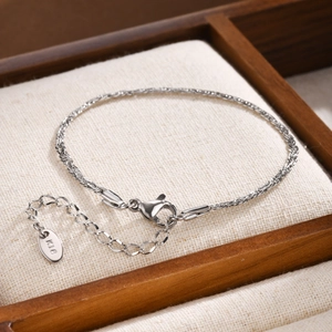 Minimalist Stainless Steel Rope Chain Bracelet For Women Fashion Woven Twisted Link Hand Chain Jewelry Adjustable Gift Silver