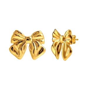 Boucles d'oreilles nœud dorées pour femmes avec un design élégant en métal poli