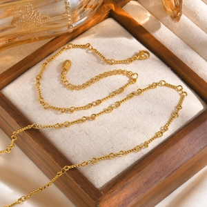 Stainless Steel Interlocking Twisted Chain Bracelet Necklace For Women Gold Plated Minimalist Fashion Jewelry Gift