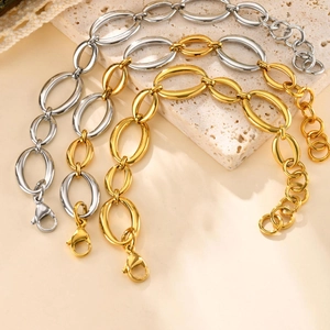 Minimalistische Gliederarmbänder aus Edelstahl in Gold und Silber für Damen